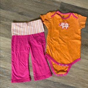 9-12 Month Yoga Sprout Onesie and yoga pants